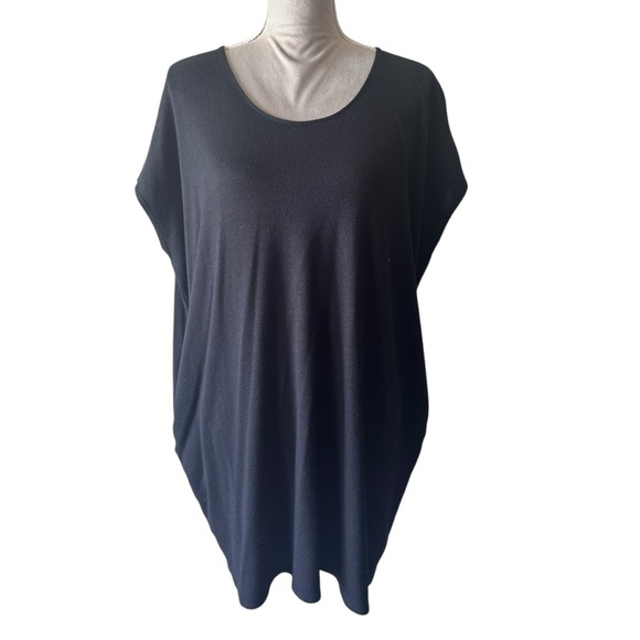 Wilfred Free Black Relaxed Tunic Dress Oversized Minimalist  Pockets Size Small - Picture 2 of 8